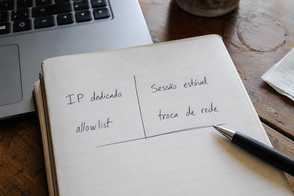 Imagem editorial relacionada a VPN com IP brasileiro fixo: se precisa do mesmo endereço, procure “IP dedicado” — não apenas “servidor no Brasil”