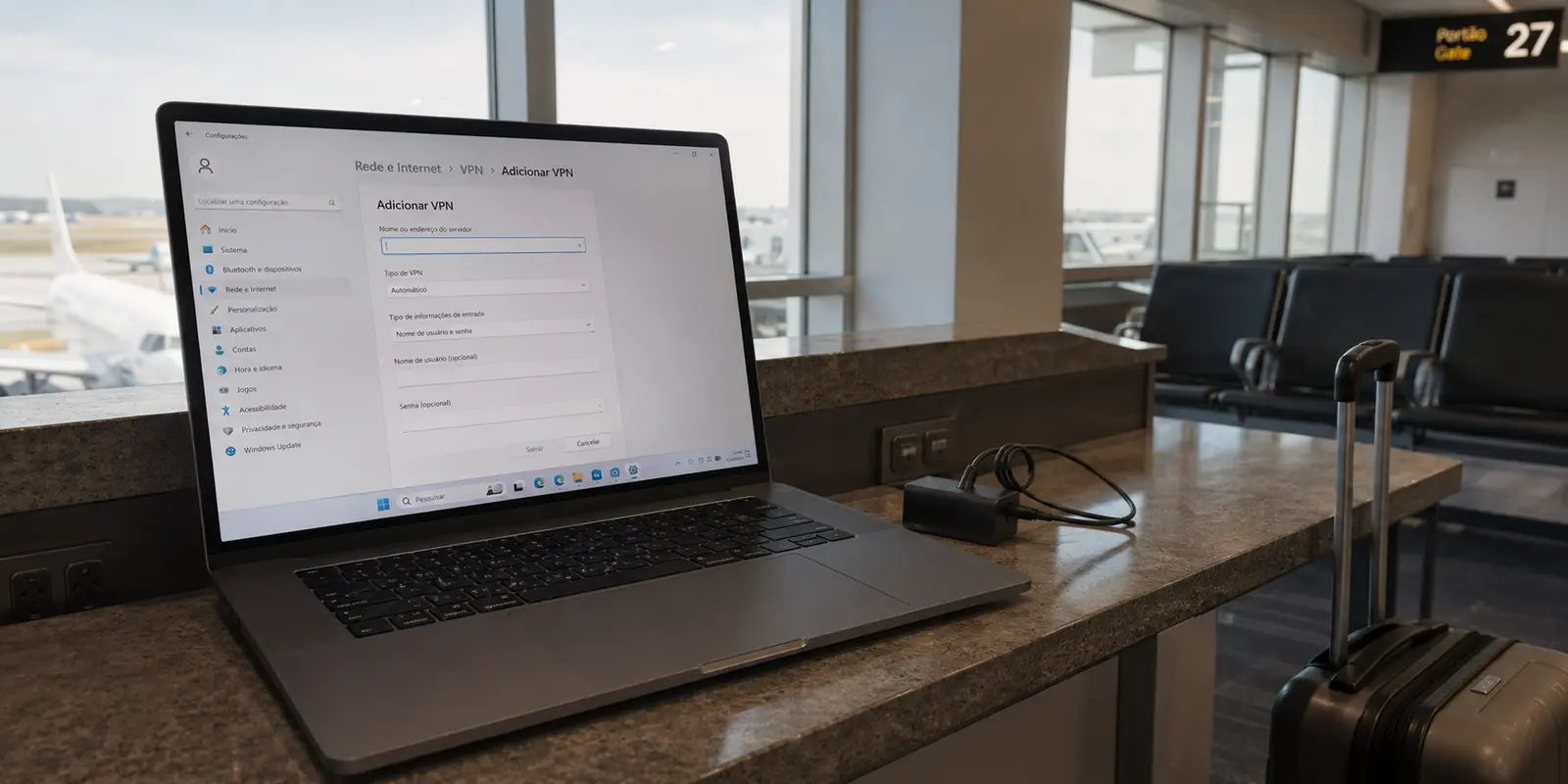 Servidor brasileiro no Windows 11: o Windows conecta ao VPN, mas quem entrega o Brasil é o provedor